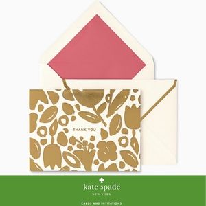 KATE SPADE GOLDEN FLOWER THANK YOU CARDS